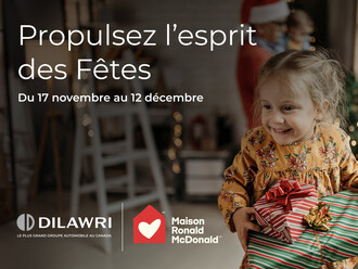Dilawri propulse l&#8217;esprit des F&#234;tes pour soutenir la Maison Ronald McDonald. (Groupe CNW/Groupe de compagnies Dilawri)