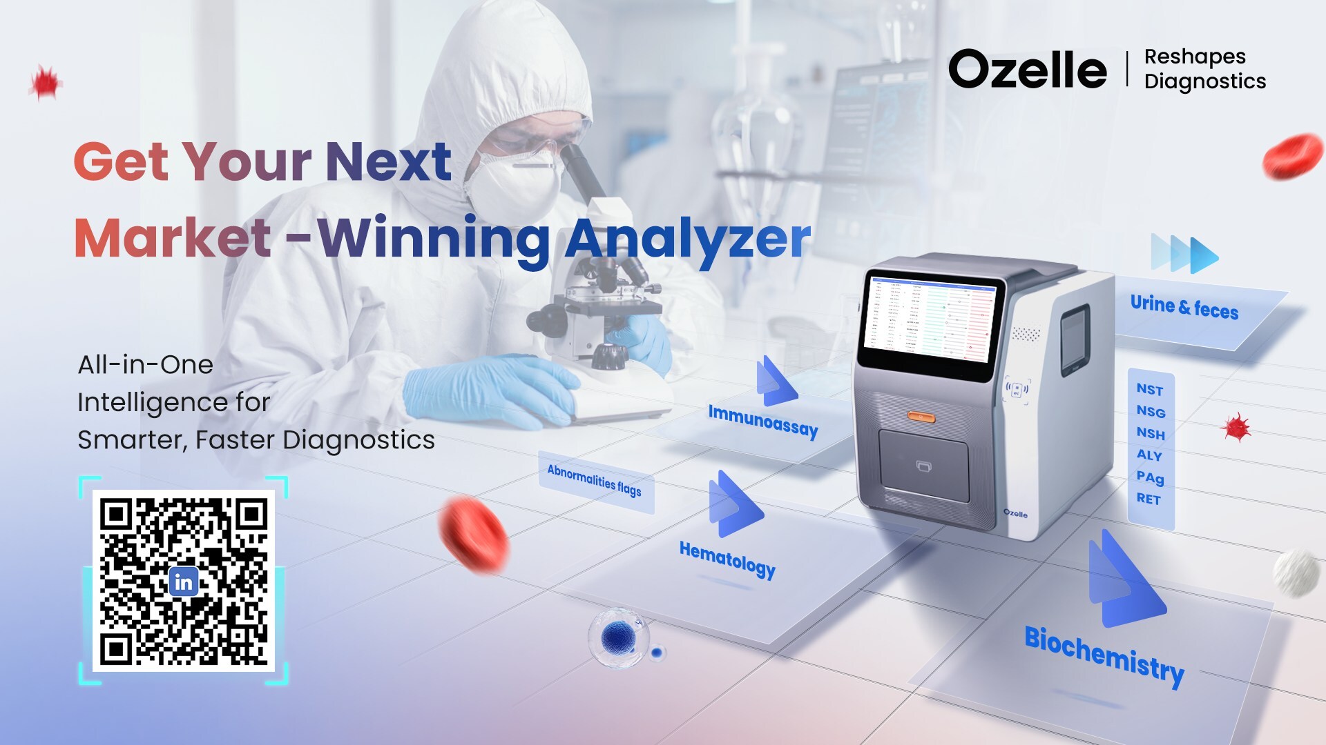 Ozelle lance une solution de nouvelle génération IA + morphologie sanguine complète au salon MEDICA 2025