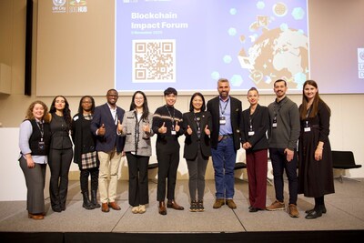Pictured from left to right: 
Elina Jarvela, Strategic Innovation Specialist, UNDP, 
Burcu Mavis, Blockchain Academy and Accelerator Lead, UNDP AltFinLab; 
Mariestella Kago, Programme Associate, UNDP Tanzania, 
Elia John, ICT Associate, UNDP Tanzania, 
Freya Chen, Executive Director, BGA
Glenn Tan, Director of Global Affairs, BGA
Helen Liu, Co-CEO of Bybit and Founder of the Blockchain for Good Alliance (BGA), 
Robert Pasicko, Team Leader, UNDP AltFinLab; 
Milica Dimitrijevic, SDG Blockchain Accelerator Cohort Lead, UNDP AltFinLab, 
Ali Theyab Al-Zuhairi, Project Lead – Digital Payment, UNDP AltFinLab, 
Hajdana Imrovic, Blockchain Project Manager, UNDP AltFinLab. (PRNewsfoto/Blockchain for Good Alliance (BGA))