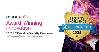 Monogoto’s Software-Defined Connectivity Cloud has been named a 2025 IoT Evolution Security Excellence Award winner Monogoto’s Software-Defined Connectivity Cloud has been named a 2025 IoT Evolution Security Excellence Award winner