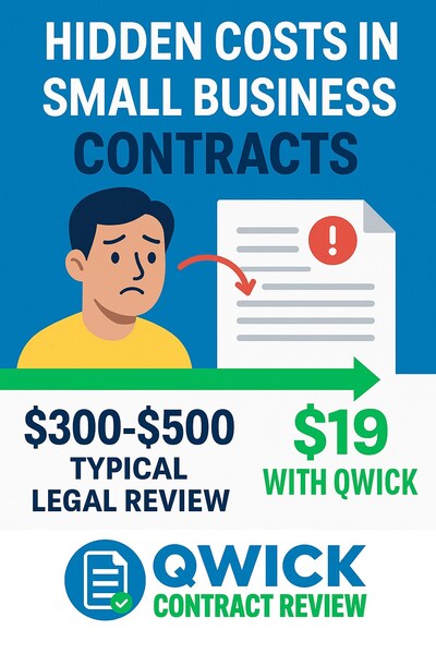 “The real cost of contract mistakes for small businesses — and how QwickContractReview’s $19 clarity report helps owners avoid them.”