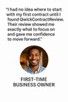 “A first-time business owner shares how QwickContractReview gave them clarity and confidence before signing their first contract.”