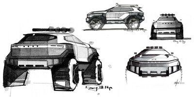 Hyundai released these teaser sketches of the CRATER Concept today, ahead of its AutoMobility LA 2025 media day debut on Nov. 20, 2025. Hyundai released these teaser sketches of the CRATER Concept today, ahead of its AutoMobility LA 2025 media day debut on Nov. 20, 2025.