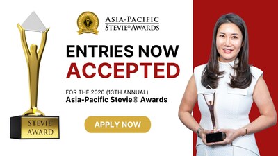 The Stevie® Awards are now accepting nominations for the 2026 (13th annual) Asia-Pacific Stevie® Awards, the only business awards program to recognize innovation in the workplace throughout the entire Asia-Pacific region. The Stevie® Awards are now accepting nominations for the 2026 (13th annual) Asia-Pacific Stevie® Awards, the only business awards program to recognize innovation in the workplace throughout the entire Asia-Pacific region.
