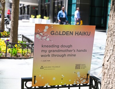 Golden Haiku sign in Washington, DC's Golden Triangle neighborhood Golden Haiku sign in Washington, DC's Golden Triangle neighborhood