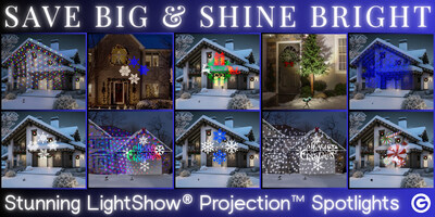 LightShow® Projection™ spotlights make holiday decorating a breeze. Affordable and easy to install, spotlights deliver serious holiday savings and instant holiday magic.