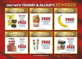 12 Happy HoliDAYs (December 13–24) for Yesway and Allsup's Rewards members who can unwrap a new daily freebie with qualifying purchases.
