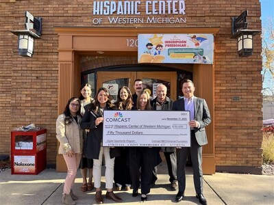 Comcast awarded $50,000 in grants to the Hispanic Center of Western Michigan in Grand Rapids, supporting the Center's Digital Opportunity Programming initiative.