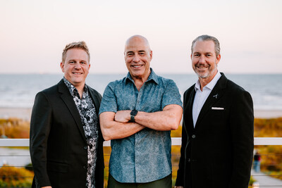 From left: Bryan Phillips, partner, Alair Galveston and Alair Houston | Cason Graye; Manny Mehos, CEO, Green East Realty and founder/developer of luxury coastal development, Roseate Beach; and Hugh Forque, partner, Alair Galveston (credit Juan Lazo, Aveo Creative) (CNW Group/Alair Enterprises Ltd.) From left: Bryan Phillips, partner, Alair Galveston and Alair Houston | Cason Graye; Manny Mehos, CEO, Green East Realty and founder/developer of luxury coastal development, Roseate Beach; and Hugh Forque, partner, Alair Galveston (credit Juan Lazo, Aveo Creative) (CNW Group/Alair Enterprises Ltd.)