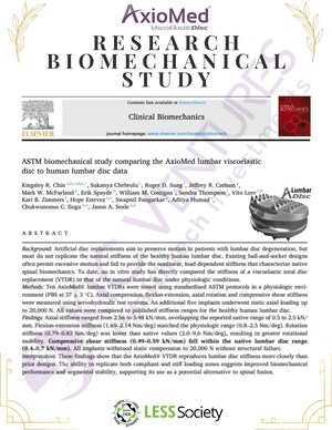 Scientists Develop AxioMed Spinal Disc Replacement That Truly Mimics Healthy Human Disc -- A Game-Changer in Spine Surgery