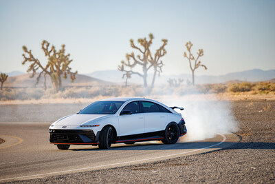 IONIQ 6 N is photographed in California City, Calif., on Oct. 30, 2025.