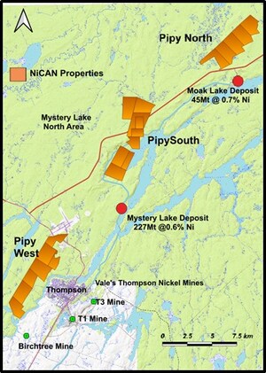 NiCAN Commences Drilling on the Pipy South Project in Thompson Nickel Belt, Manitoba