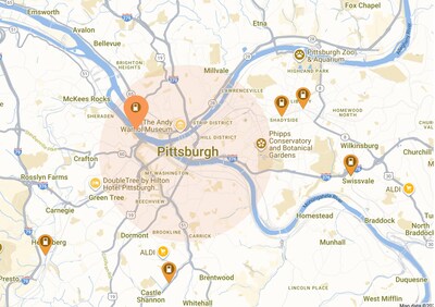 Inspiration's Pittsburgh PowerUp Point offers the only publicly available over 75 kW+ DC fast chargers with multiple chargers within two and a half miles of downtown Pittsburgh.