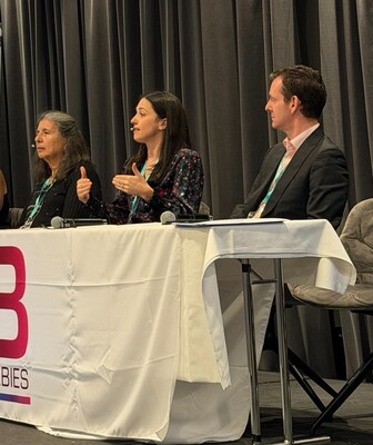 Dr. Laura Meyer, reproductive endocrinologist at Illume Fertility, speaking on a panel at Men Having Babies in Brussels, Belgium.