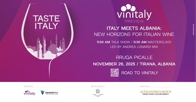 Vinitaly’s promotional mission across the Balkans continues in Albania where the tour moves to Tirana for the debut of a brand-new “Vinitaly Preview.”