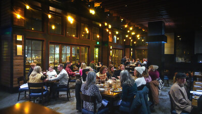 People gather to enjoy holiday themed menu's