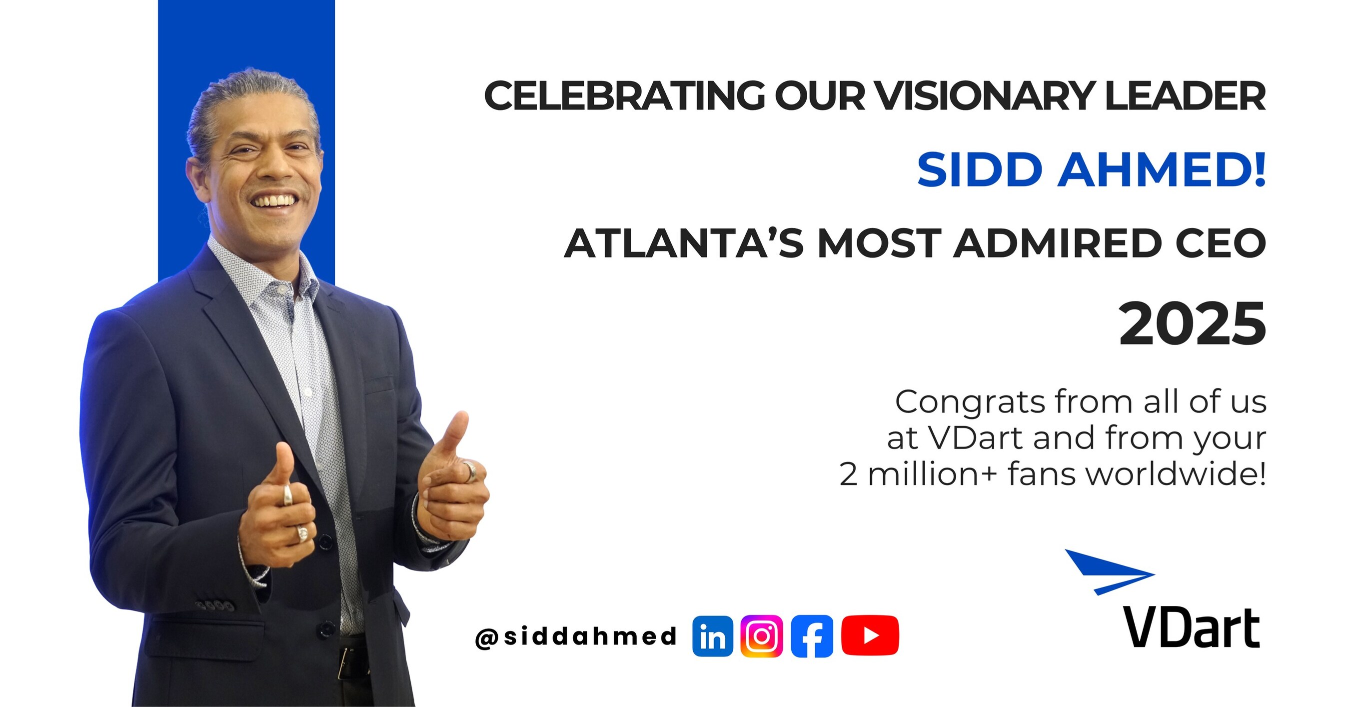 Sidd Ahmed, CEO of VDart Group, Named Most Admired CEO 2025 by Atlanta Business Chronicle