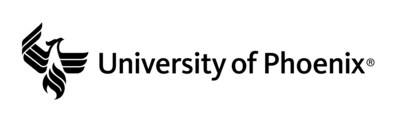 University of Phoenix logo with the black and white phoenix bird.