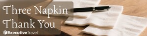 Executive Travel Launches "Three-Napkin Thank-You" Initiative to Recognize Travel Industry Workers This Thanksgiving