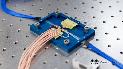 An image of Cisco's Quantum Networking Entanglement Chip. (Credit: Cisco)
