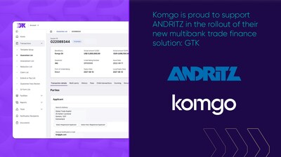 Komgo is proud to support ANDRITZ in the rollout of their new multibank trade finance solution: GTK Komgo is proud to support ANDRITZ in the rollout of their new multibank trade finance solution: GTK