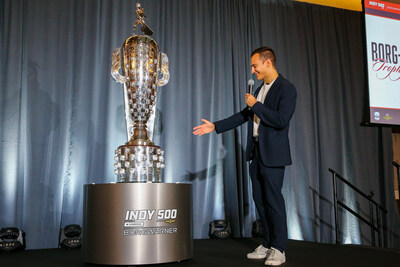 The sterling silver image of Alex Palou is now affixed onto the Borg-Warner Trophy® to commemorate his victory in the 2025 Indianapolis 500, unveiled during a ceremony in downtown Indianapolis on November 19, 2025. Palou is the four-time and defending IndyCar Series Champion and drives for Chip Ganassi Racing.