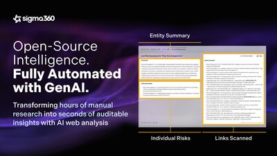 Sigma360 Launches Live Web Summary: GenAI Open Web Risk Intelligence That Eliminates Manual Research