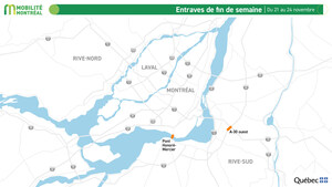 Planifier ses déplacements sur le réseau autoroutier : entraves majeures durant la fin de semaine du 21 au 24 novembre