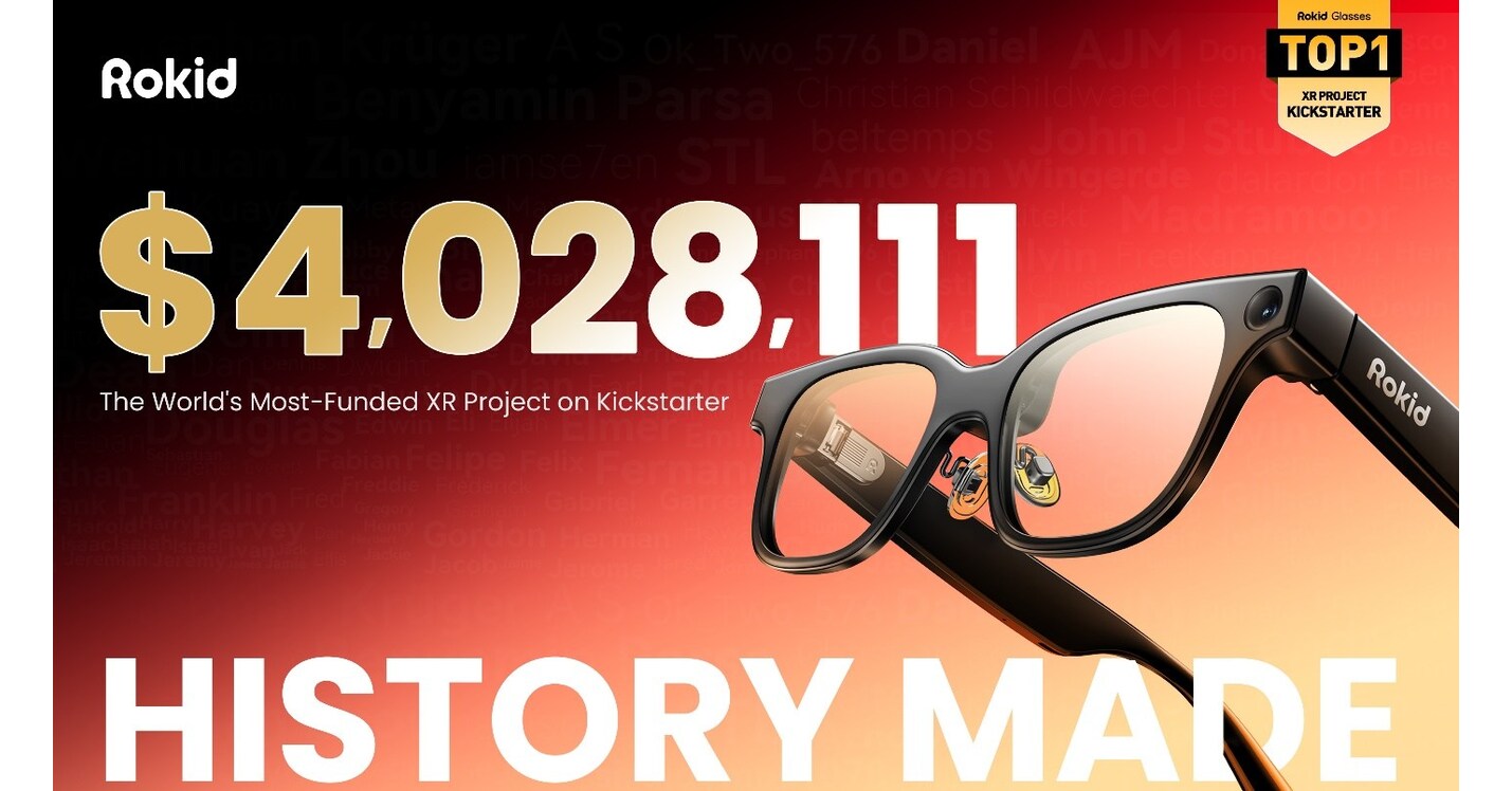 Rokid Surpasses  Million on Kickstarter and Announces Transition to Pre-Orders