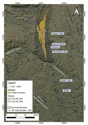 SPC Nickel Reports Grades up to 18.15% Cu, 97.90 g/t Pd, 11.65 g/t Pt, 4.89 g/t Au from 2025 Surface Sampling at the Muskox Project, Nunavut