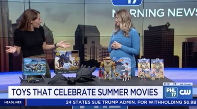 Erika visits PHL17 in Philadelphia to talk about Toys that Celebrate Summer Movies through pretend play