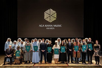 The Prize Winners and organisers of the Aga Khan Music Awards with Prince Amyn Aga Khan, Prince Aly Muhammad Aga Khan and Prince Hussain Aga Khan. On the stage of Queen Elizabeth Hall at London's Southbank Centre. Photo by Joao Peixoto. (PRNewsfoto/Aga Khan Development Network) The Prize Winners and organisers of the Aga Khan Music Awards with Prince Amyn Aga Khan, Prince Aly Muhammad Aga Khan and Prince Hussain Aga Khan. On the stage of Queen Elizabeth Hall at London's Southbank Centre. Photo by Joao Peixoto. (PRNewsfoto/Aga Khan Development Network)