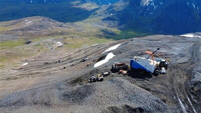 Photo 2: Three diamond drills in operation at Mactung. (CNW Group/Fireweed Metals Corp.)