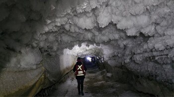 Photo 4: Adit inspection at Mactung. (CNW Group/Fireweed Metals Corp.)