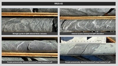 Graphic 2 – Collection of images from hole RR25-02 (CNW Group/Etruscus Resources Corp.)