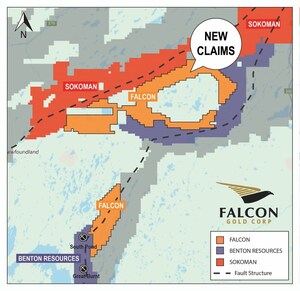 FALCON GOLD ESTABLISHES NEW GOLD CAMP IN CENTRAL NEWFOUNDLAND AND ENGAGES GEOXPLORE SURVEYS INC - FOR AGGRESSIVE PHASE 1 EXPLORATION
