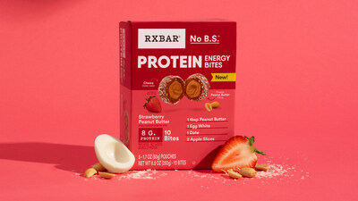 RXBAR Protein Energy Bites in Strawberry Peanut Butter, made with simple, recognizable ingredients