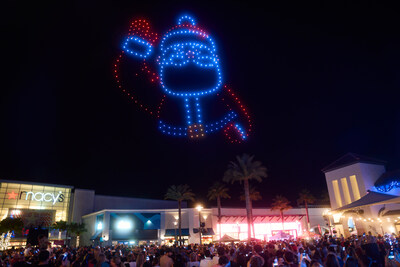 Sky Elements Drones fly an image of Santa at a holiday show in Wesley Chapel, Fla., on Nov. 8, 2025.