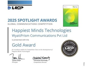 Happiest Minds' Integrated Annual Report 2025 wins double Gold, ranks #56 globally at LACP Spotlight Awards