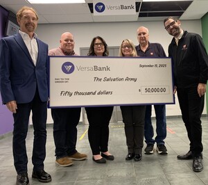 VersaBank donates $50,0000 to The Salvation Army's Harvest Hope campaign, helping to combat food insecurity across Canada