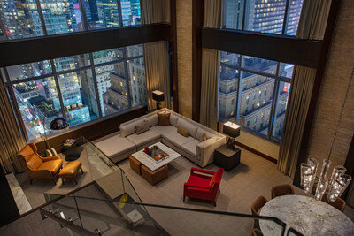 Duplex Penthouse at InterContinental New York Times Square, overlooking the vibrant Theatre District and Times Square neighborhood.