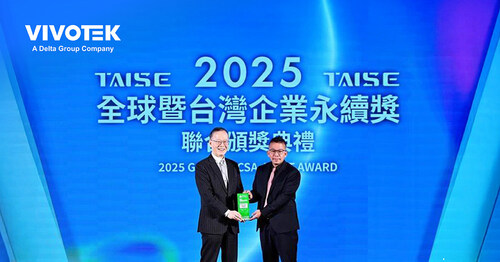 VIVOTEK wins two TCSA Awards for Sustainable, accepted by Allen Hsieh, Div Head of CorpComm & Sustainability Office