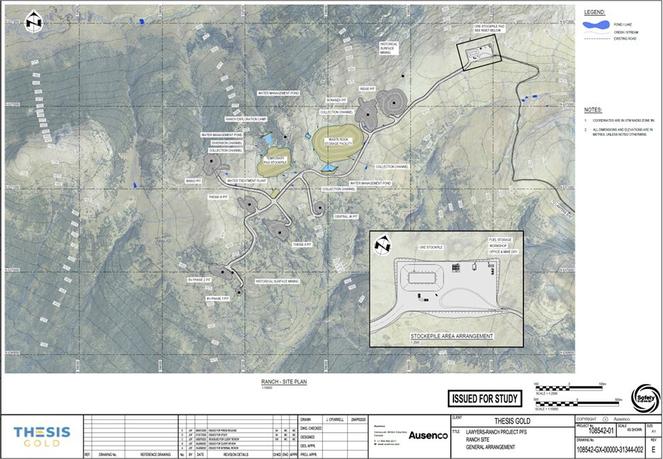 Figure 7: Ranch Site General Arrangement (CNW Group/Thesis Gold Inc.)