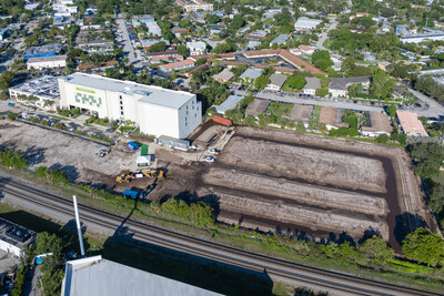 Aerial view of the Progresso Drive Self Storage development site in Fort Lauderdale, Florida. The project by ARCO Design/Build for 4 Rivers Property Group and Crow Holdings will feature five buildings, including a five-story climate-controlled structure, adjacent to an existing Extra Space Storage facility. Aerial view of the Progresso Drive Self Storage development site in Fort Lauderdale, Florida. The project by ARCO Design/Build for 4 Rivers Property Group and Crow Holdings will feature five buildings, including a five-story climate-controlled structure, adjacent to an existing Extra Space Storage facility.