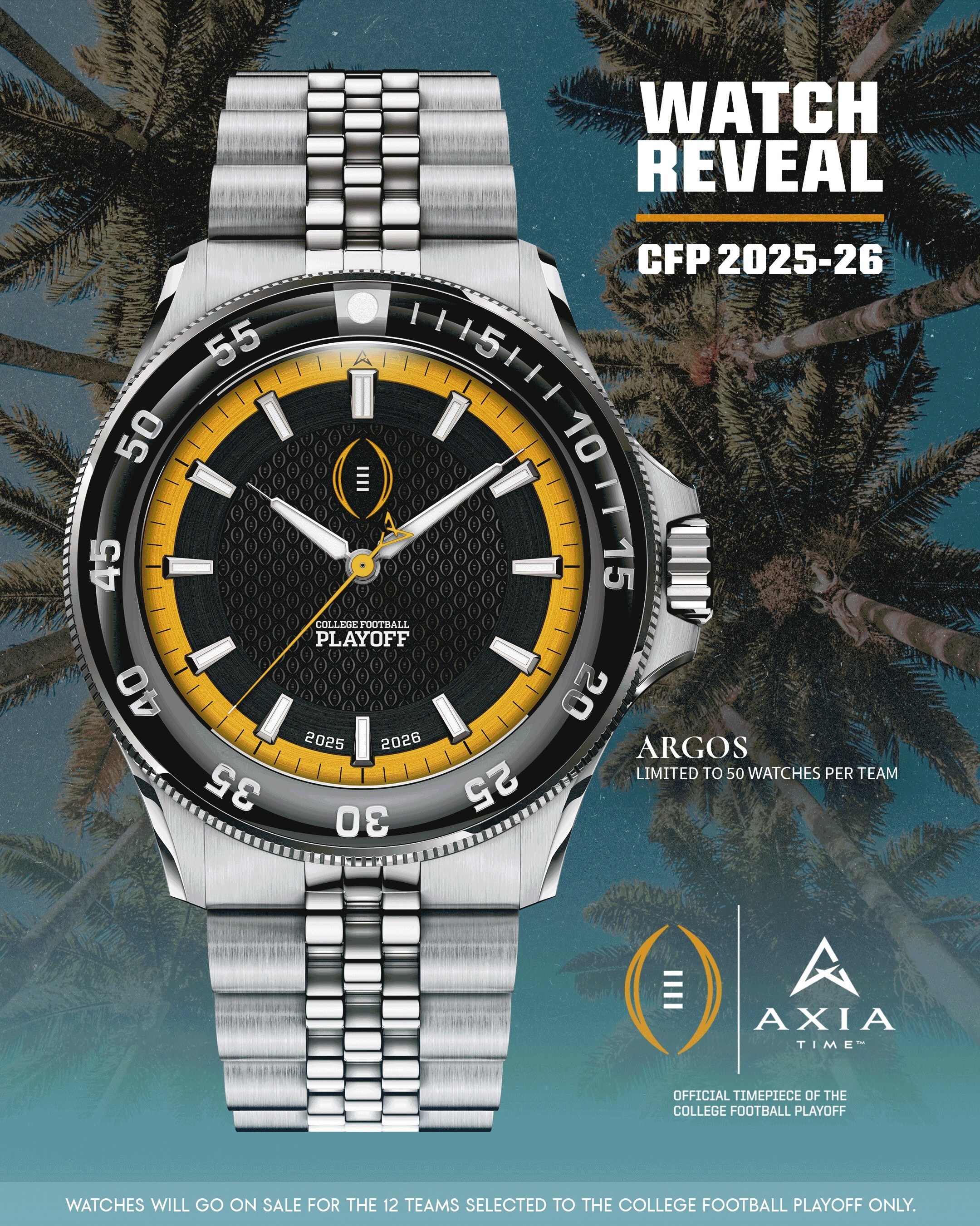 AXIA Time Named Official Timepiece of the College Football Playoff for Second Consecutive Year