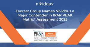 Everest Group Names Nividous a Major Contender in Intelligent Process Automation Platform (IPAP) PEAK Matrix® Assessment 2025