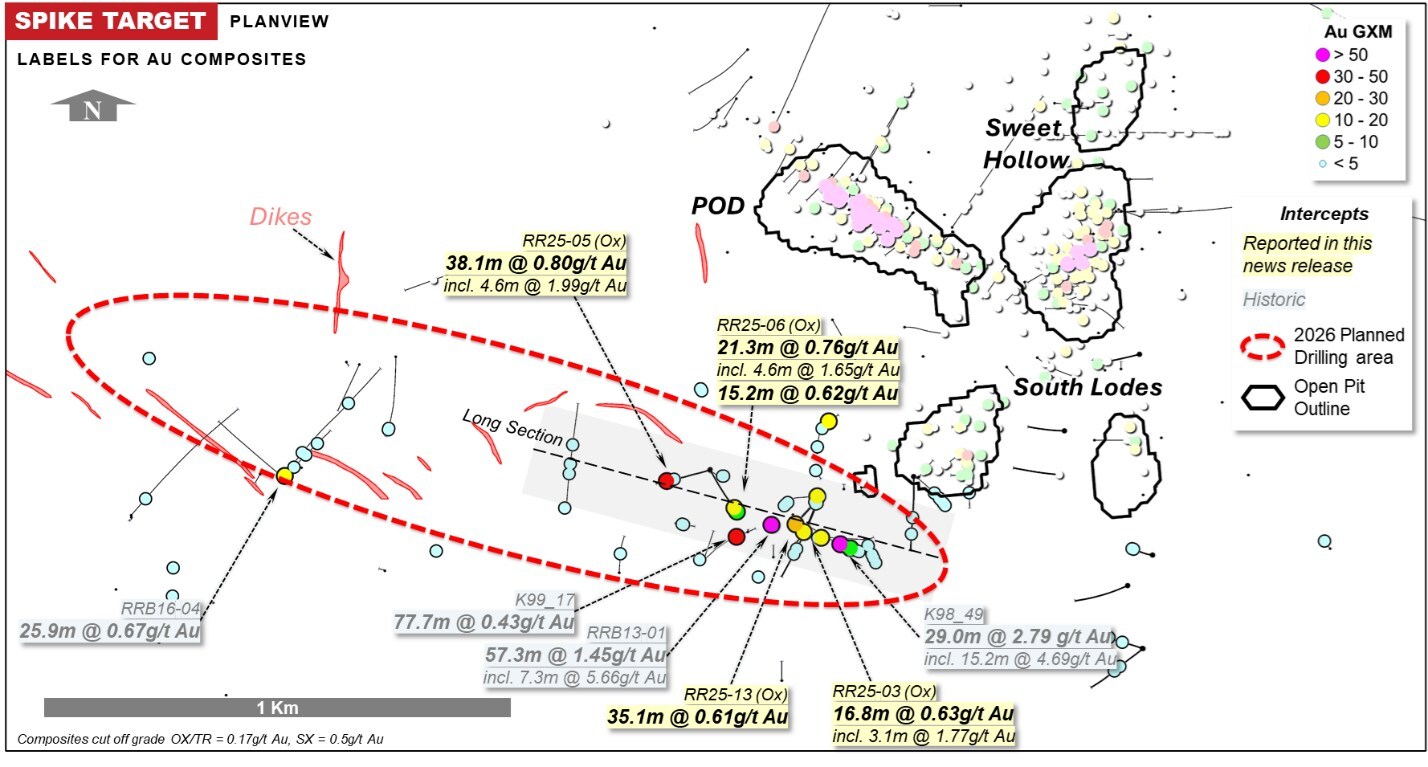 Figure 8: Spike Target Plan Map (CNW Group/Orla Mining Ltd.) Figure 8: Spike Target Plan Map (CNW Group/Orla Mining Ltd.)