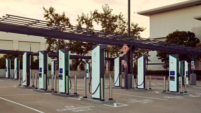 Electrify America and Simon® Collaboration Surpasses 500 Hyper-Fast Chargers |  
Pictured: Electrify America Station - Fashion Valley Mall