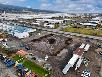 Southwest view of Solstice Advanced Materials Spokane Site Expansion in the heart of the Spokane Valley.