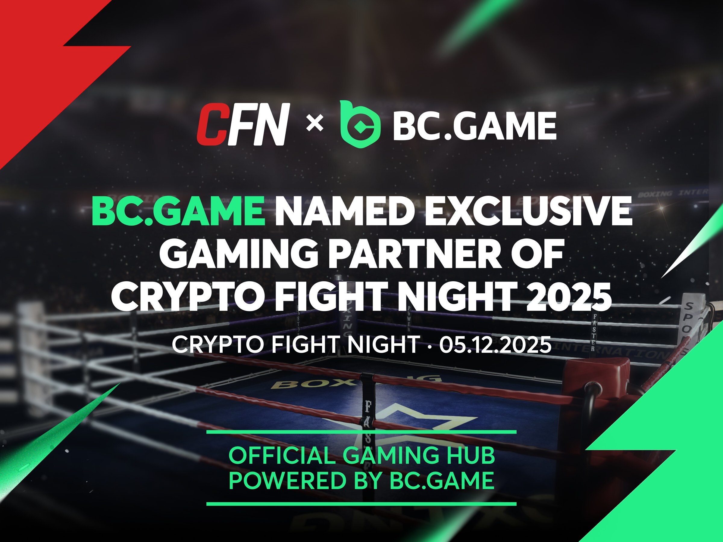 BC.GAME Named Exclusive Gaming Partner of Crypto Fight Night 2025 in Dubai During the UAE's Web3 Conference Season